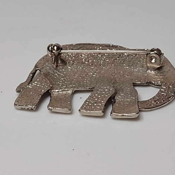 Awesome Silver Tone Metal Elephant Brooch - Picture 12 of 12